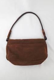 Gai Mattiolo 2000s Brown Suede Heart Shoulder Bag