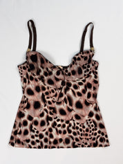 Roberto Cavalli Underwear 2000s Feather Print Bustier Cami - S