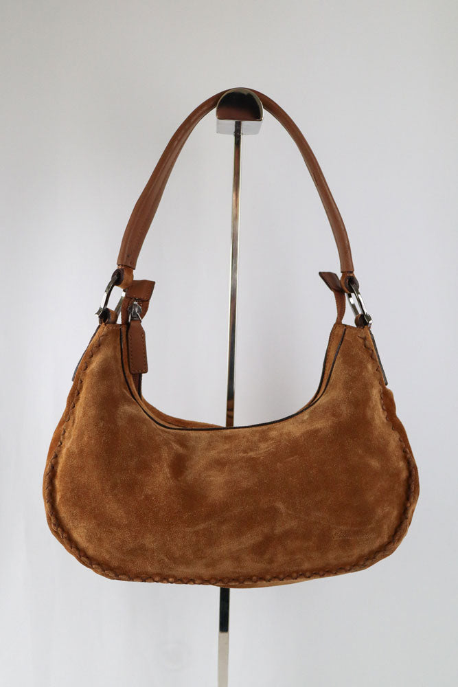 Blumarine Tan Suede Shoulder Bag