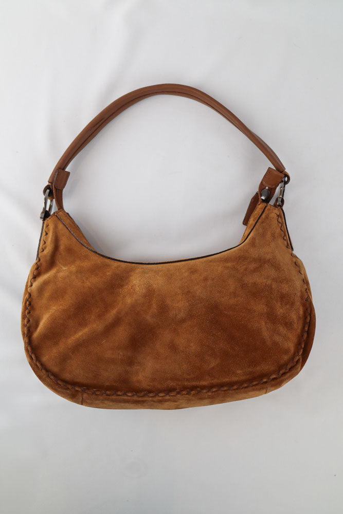 Blumarine Tan Suede Shoulder Bag