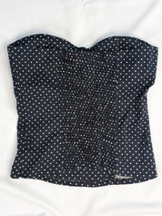 Le Group Woman 1990s Navy Polka Dot Bustier and Pencil Skirt Set - M/L