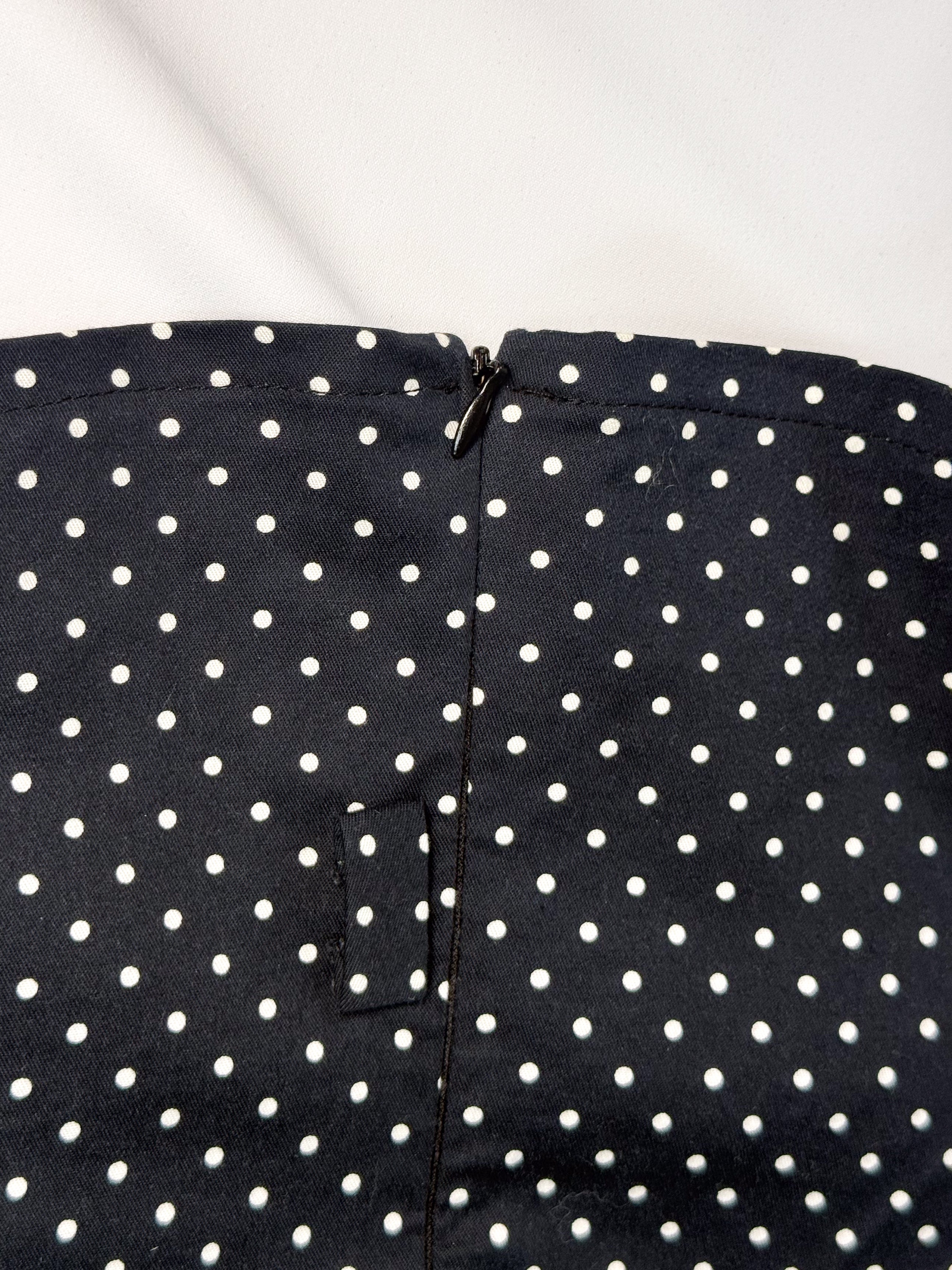 Le Group Woman 1990s Navy Polka Dot Bustier and Pencil Skirt Set - M/L