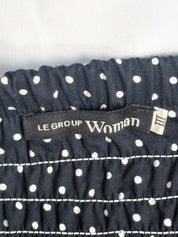 Le Group Woman 1990s Navy Polka Dot Bustier and Pencil Skirt Set - M/L