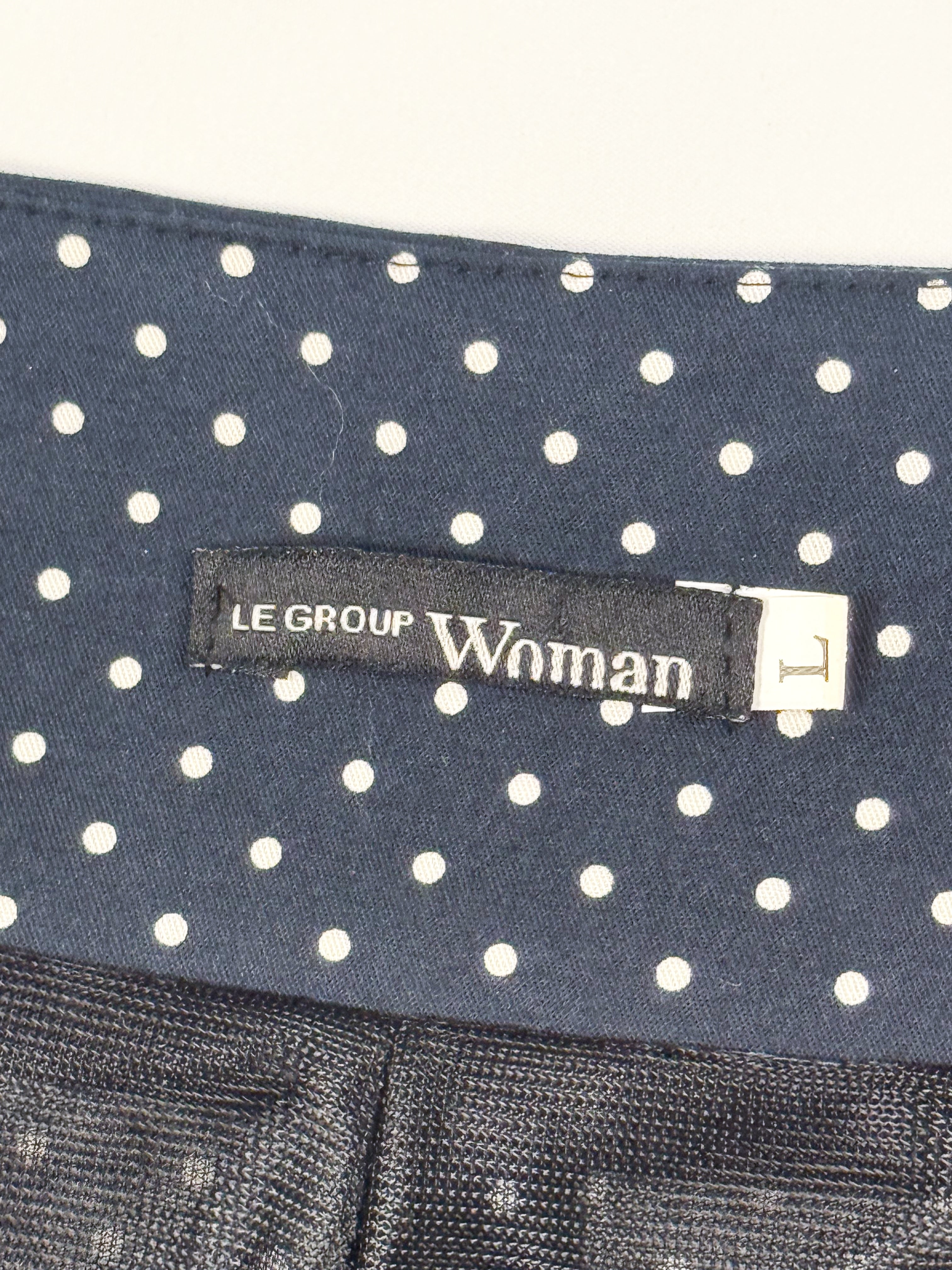 Le Group Woman 1990s Navy Polka Dot Bustier and Pencil Skirt Set - M/L
