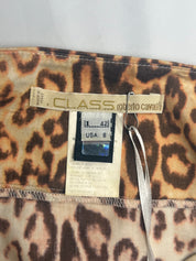 Roberto Cavalli Class 2000s Leopard Print Midi Skirt - S/M