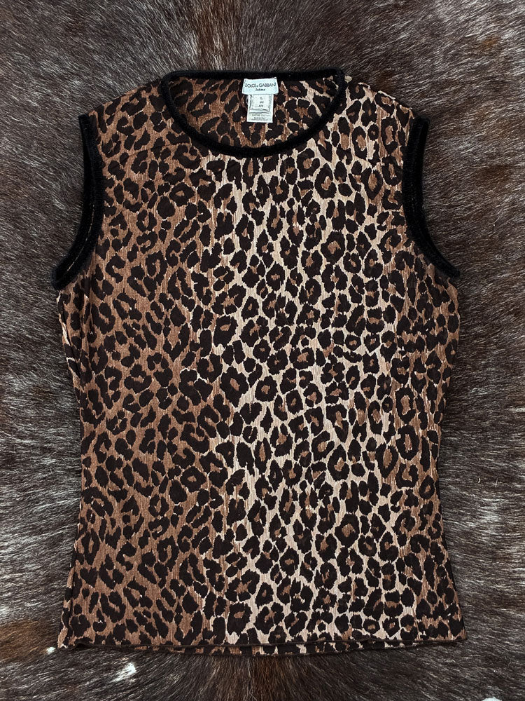 Dolce & Gabbana Intimo 2000s Leopard Mesh Tank