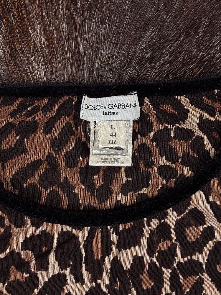 Dolce & Gabbana Intimo 2000s Leopard Mesh Tank