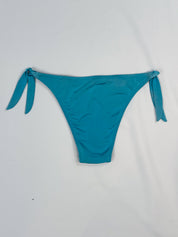 Tenera Carlotta 2000s Teal Embroidered Floral Halter Bikini Set - M