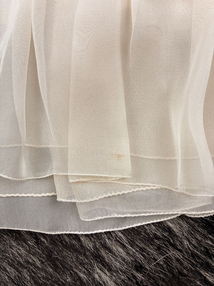 D&G 2000s Ivory Silk Tiered Mini Dress