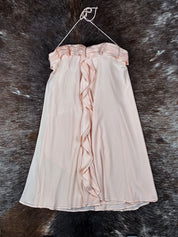Blumarine 2000s Pink Silk Ruffle Halter Dress