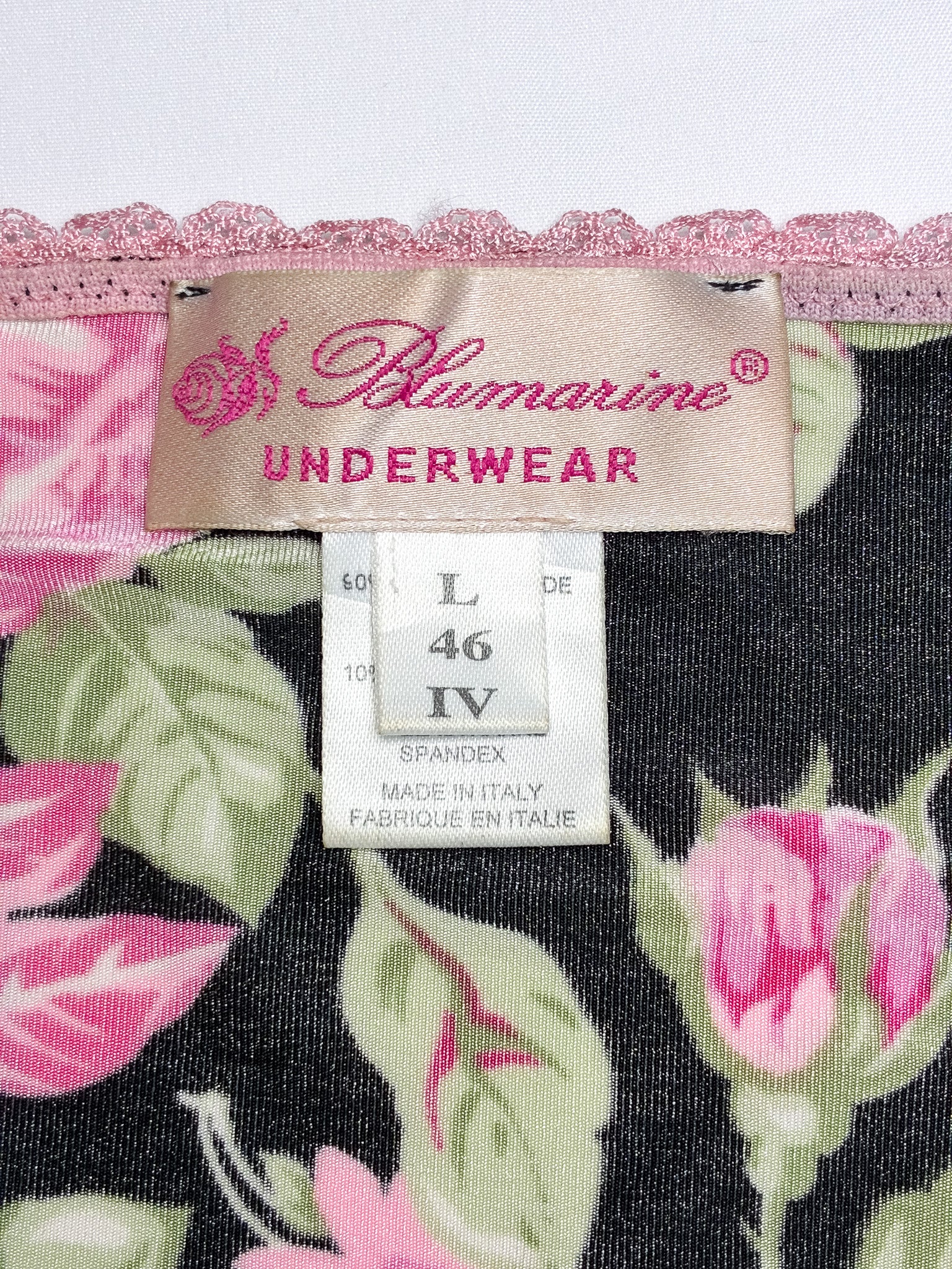 Blumarine Underwear 2000s Black Rose Print Polka Dot Halter Top - S-L