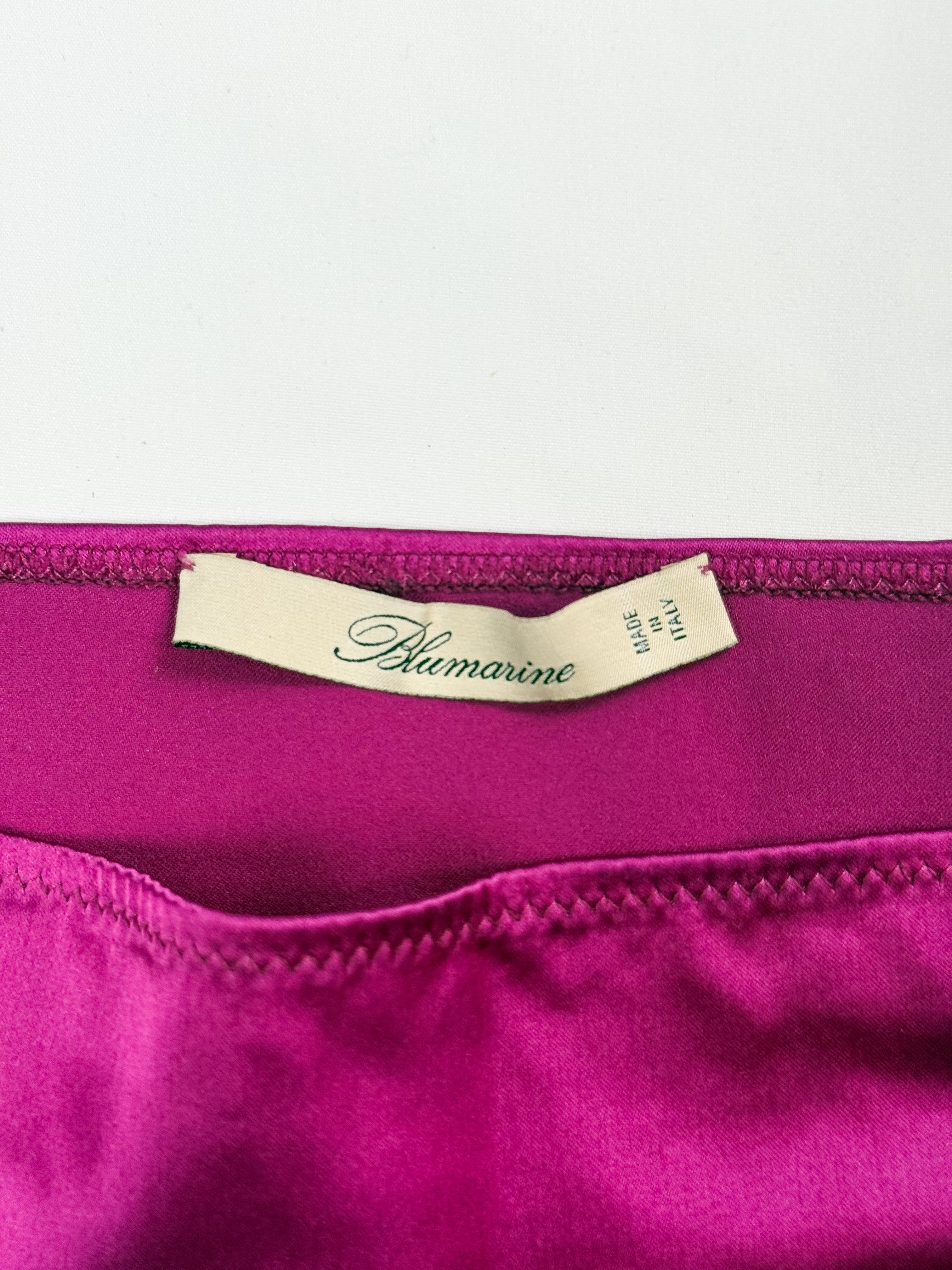 Blumarine 2000s Magenta Silk Lace Halter Bikini Set - XS Top - L Bottoms