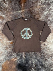 Moschino Jeans 2000s Brown Peace Sign Sweater