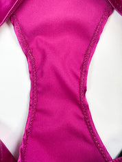 Blumarine 2000s Magenta Silk Lace Halter Bikini Set - XS Top - L Bottoms