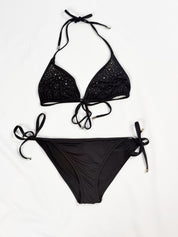 Patrizia Pepe 2000s Crystal Embellished Halter Bikini Set - S