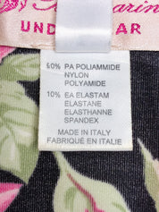 Blumarine Underwear 2000s Black Rose Print Polka Dot Halter Top - S-L