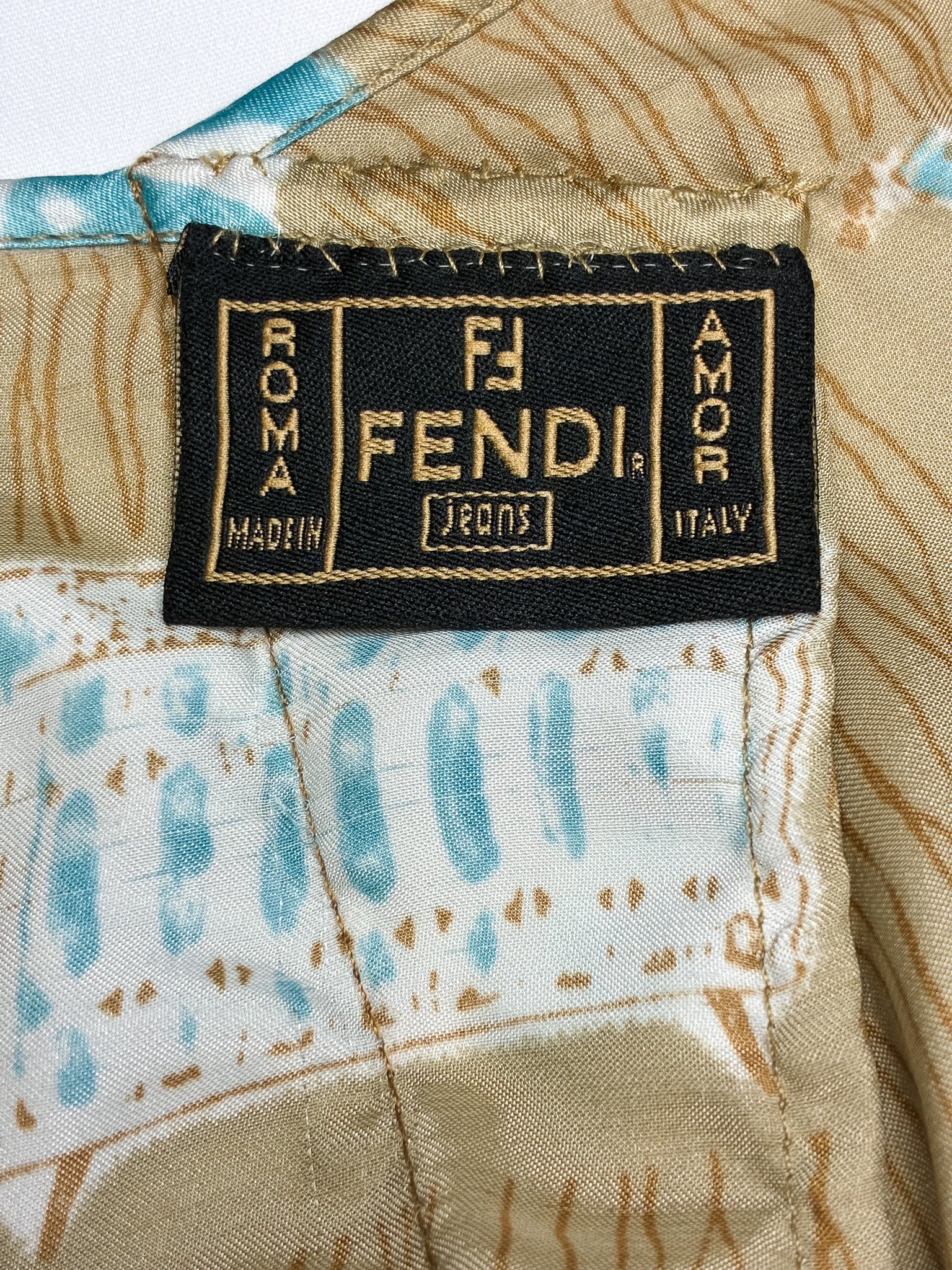 Fendi Jeans 1990s Champagne Satin Chain-Strap Halter Top - S