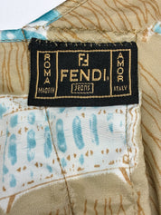 Fendi Jeans 1990s Champagne Satin Chain-Strap Halter Top - S