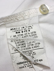 Naracamicie 2000s White Pintuck Zip Front Fitted Shirt - S