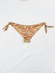 Pin-Up Stars 2000s Zebra Print Sequin Sunflower Halter Bikini Set