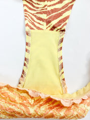 Pin-Up Stars 2000s Zebra Print Sequin Sunflower Halter Bikini Set