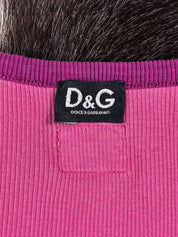 D&G Pink Ribbed Tank Top