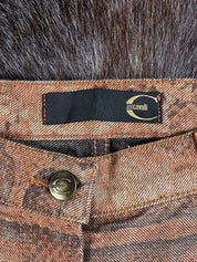 Just Cavalli 2000s Brown Python-Print Jeans