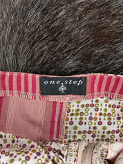 One Step 2000s Pink Patchwork Halter Dress