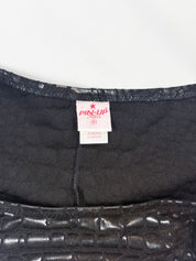 Pin-Up Stars 2000s Black Croc-Embossed Triangle Bikini Set