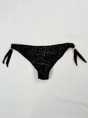 Pin-Up Stars 2000s Black Croc-Embossed Triangle Bikini Set