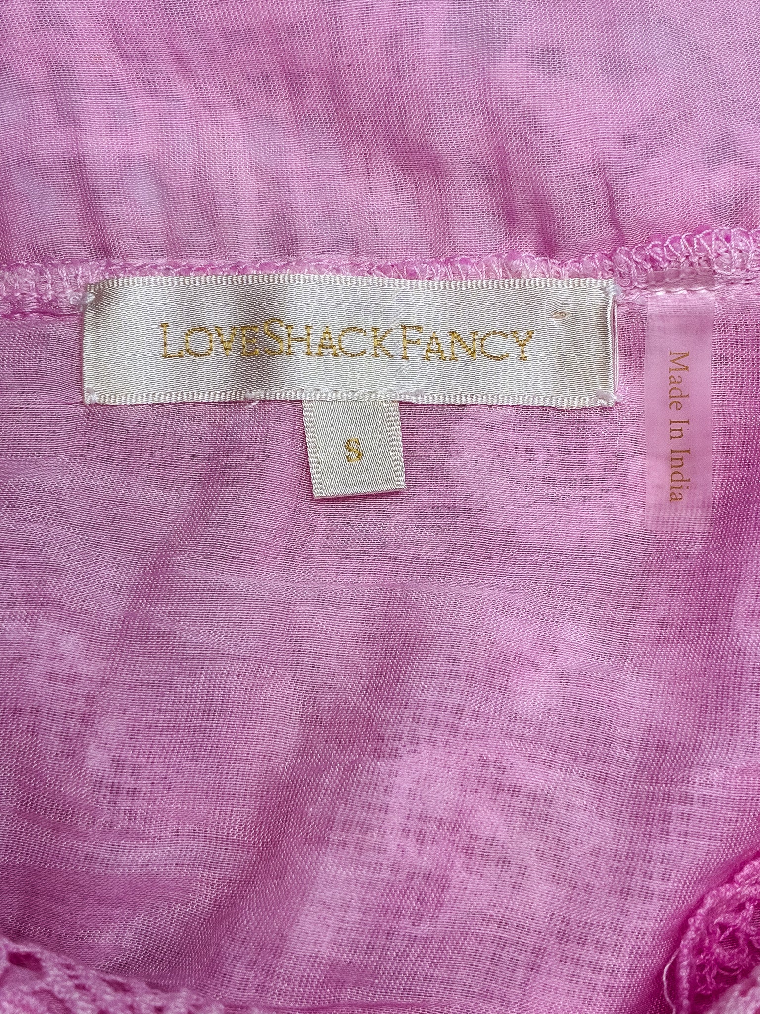 LoveShackFancy 2010s Beaded Lace Handkerchief-Hem Maxi Skirt - S/M