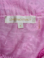 LoveShackFancy 2010s Beaded Lace Handkerchief-Hem Maxi Skirt - S/M