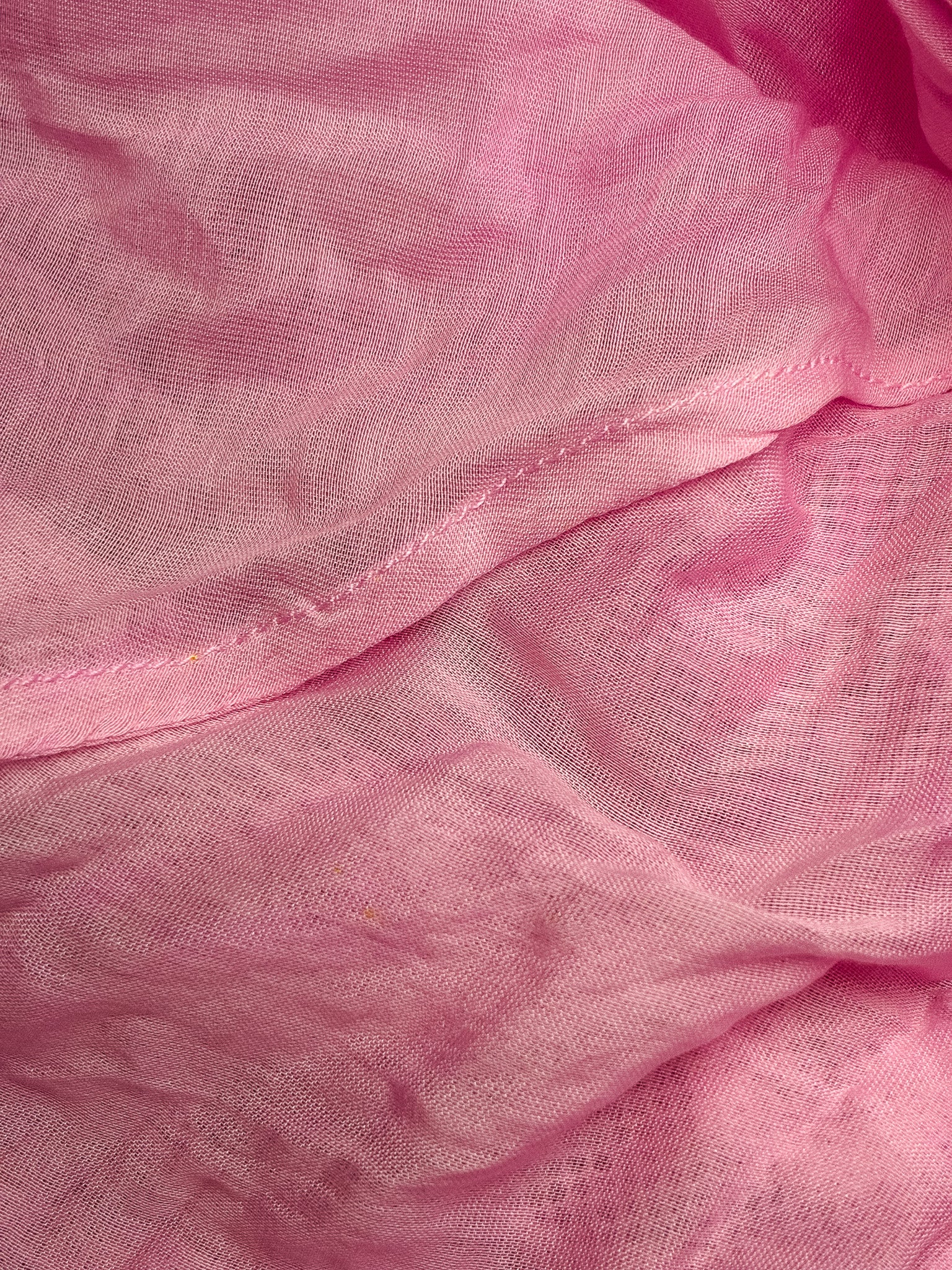 2000s Pink Rose Print Beaded Ruffle Hem Dress - S/M