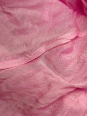 2000s Pink Rose Print Beaded Ruffle Hem Dress - S/M