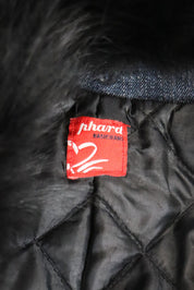 2000s Phard Dark Denim Jacket with Faux Fur – XS/S