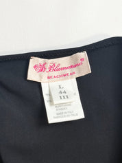 Blumarine Beachwear 2000s Black Halter Mini Dress with Starfish Beaded Detail - M/L