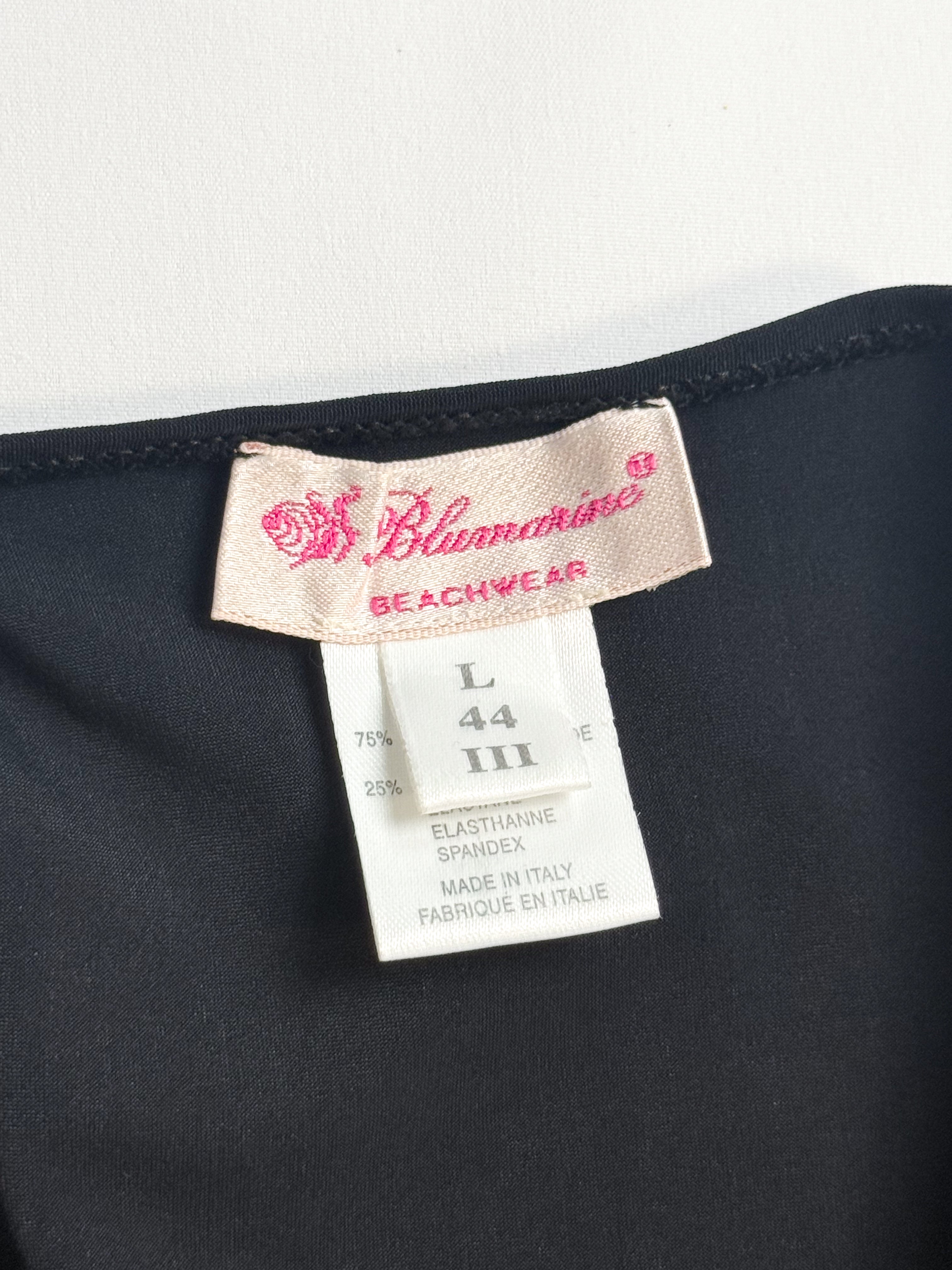 Blumarine Beachwear 2000s Black Halter Mini Dress with Starfish Beaded Detail - M/L