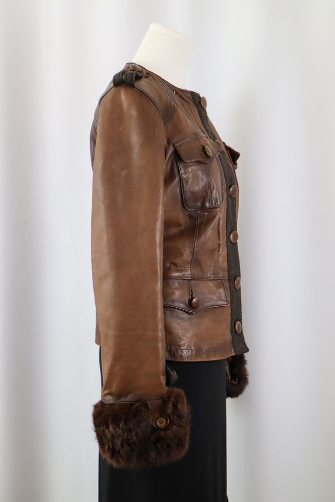 2000s Pinko Brown Leather Jacket – XS/S