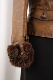 2000s Pinko Brown Leather Jacket – XS/S