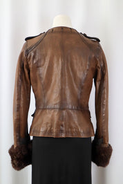 2000s Pinko Brown Leather Jacket – XS/S