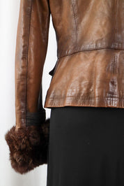 2000s Pinko Brown Leather Jacket – XS/S