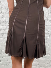 Cristinaeffe Brown Dress Sequin Flowers