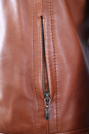 2000s Conbipel Brown Leather Fox Fur Jacket – S