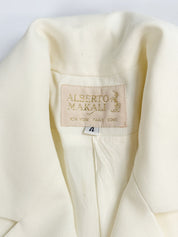 Alberto Makali 1990s Cream Double-Breasted Sculptural Skirt Suit - XS/S