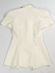 Alberto Makali 1990s Cream Double-Breasted Sculptural Skirt Suit - XS/S
