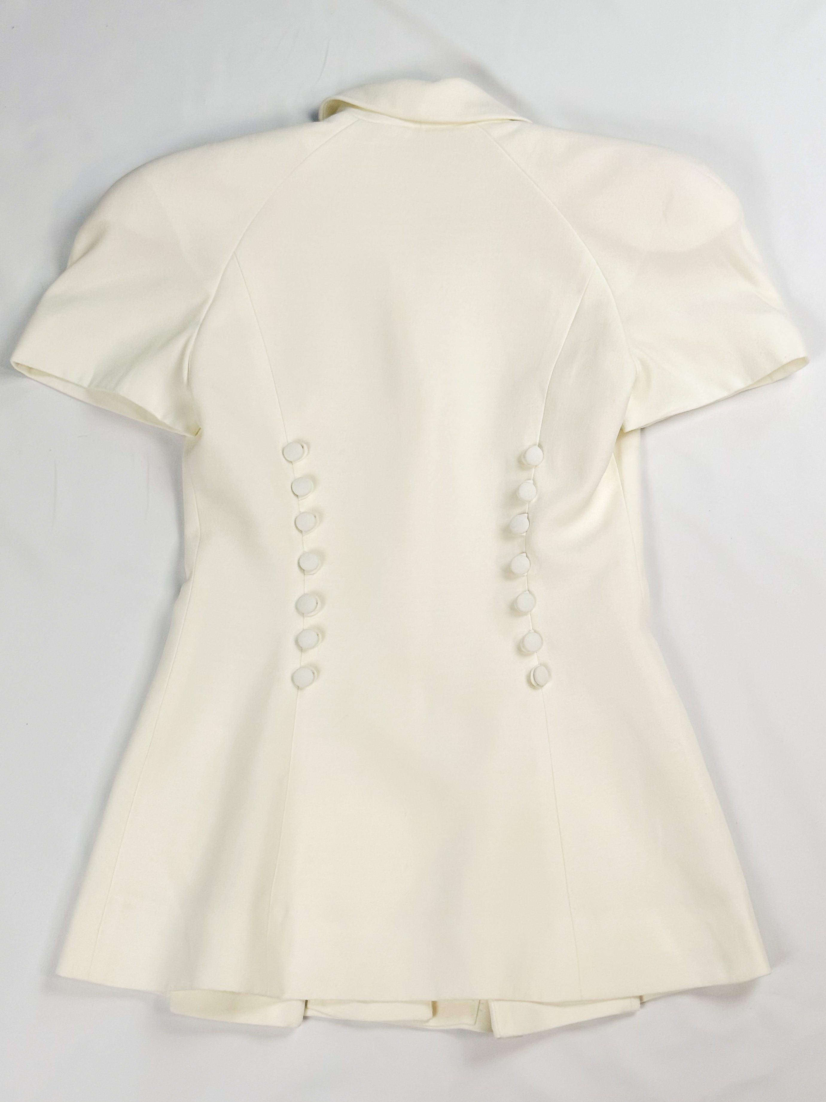 Alberto Makali 1990s Cream Double-Breasted Sculptural Skirt Suit - XS/S