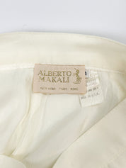 Alberto Makali 1990s Cream Double-Breasted Sculptural Skirt Suit - XS/S