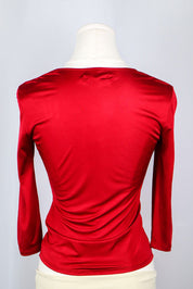 Bandits du Monde 2000s Ruched Red Lace Trim Top - S