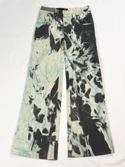 Just Cavalli 2000s Abstract Brushstroke Wide-Leg Jeans - XS/S