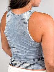 Just Cavalli 2000s Denim Print Racerback Tank - S/M